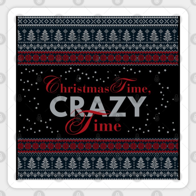 Christmas Time Crazy Time, Norwegian Christmas Sweater, Ugly Xmas, Funny Sticker by HelenGie